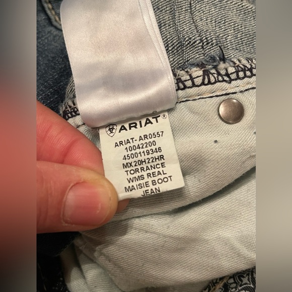 Ariat Maisie Bootcut Jean Mid Rise 33 x 32 Distress Wash - Picture 6 of 10